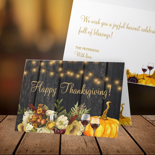 Cartes Pour Fêtes Annuelles Bon thanksgiving moisson rustique Thanksgiving