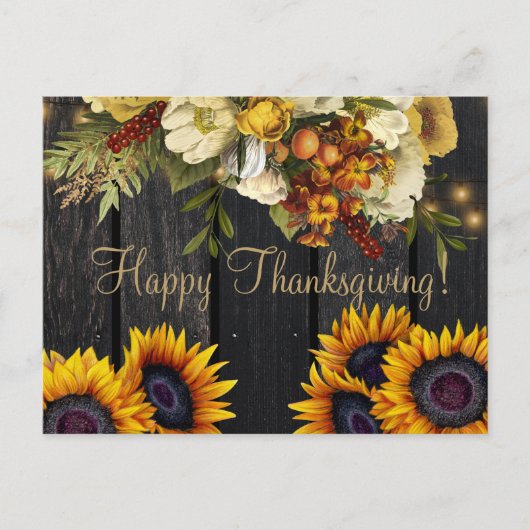 Cartes Pour Fêtes Annuelles Bon thanksgiving moisson rustique Thanksgiving (Devant)