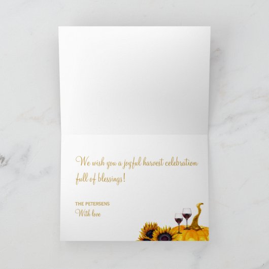 Cartes Pour Fêtes Annuelles Bon thanksgiving moisson rustique Thanksgiving (Intérieur)