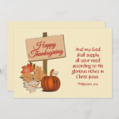 Cartes Pour Fêtes Annuelles BON THANKSGIVING Mon Dieu Apportera Chrétien (Devant / Derrière)