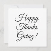 Cartes Pour Fêtes Annuelles Bon thanksgiving noir script personnalisé élégant (Devant)