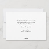 Cartes Pour Fêtes Annuelles Bon thanksgiving orange de script en gras (Dos)