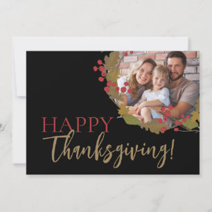 Cartes Pour Fêtes Annuelles Bon thanksgiving photo de famille des feuilles d'a