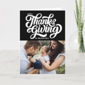 Cartes Pour Fêtes Annuelles Bon thanksgiving photo en noir de script en gras (Devant)