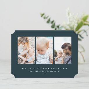 Cartes Pour Fêtes Annuelles Bon thanksgiving photo minimal 3 cadre vert
