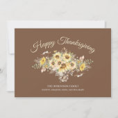 Cartes Pour Fêtes Annuelles Bon thanksgiving rustique des tournesols (Devant)