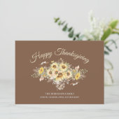 Cartes Pour Fêtes Annuelles Bon thanksgiving rustique des tournesols (Debout devant)