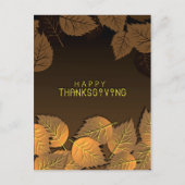 Cartes Pour Fêtes Annuelles Bon thanksgiving salutations avec feuilles d'autom (Devant)