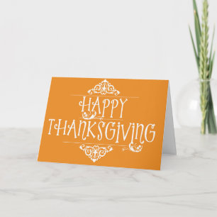Cartes Pour Fêtes Annuelles Bon thanksgiving Script orange