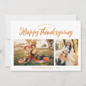 Cartes Pour Fêtes Annuelles Bon thanksgiving Script photo manuscrite (Devant)