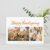 Cartes Pour Fêtes Annuelles Bon thanksgiving Script photo manuscrite (Debout devant)