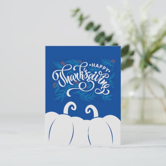 Cartes Pour Fêtes Annuelles Bon thanksgiving texte élégant avec Citrouille mig (Debout devant)