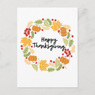 Cartes Pour Fêtes Annuelles BON THANKSGIVING, Thanksgiving Wreath, mignonne
