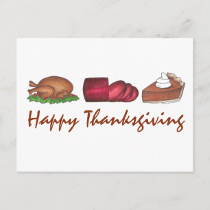 Cartes Pour Fêtes Annuelles Bon thanksgiving Turquie Cranberry Pie Holiday