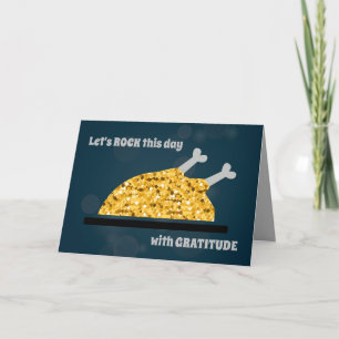 Cartes Pour Fêtes Annuelles Bon thanksgiving Turquie Typographie amusante Plié