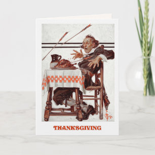 Cartes Pour Fêtes Annuelles Bon thanksgiving. Vintage Art humoristique