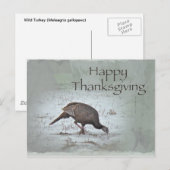 Cartes Pour Fêtes Annuelles Bon thanksgiving Wild Turkey (Devant / Derrière)