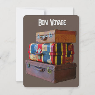 Cartes Pour Fêtes Annuelles Bon Voyage / Adieu / Retraite Bagages Vintages