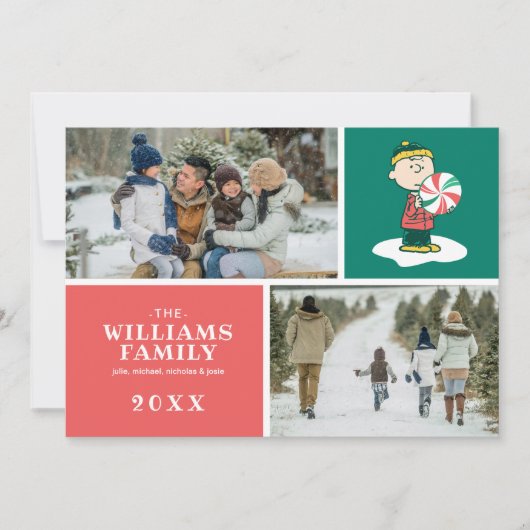 Cartes Pour Fêtes Annuelles Bonbons au poivre Charlie Brown (Devant)