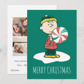 Cartes Pour Fêtes Annuelles Bonbons au poivre Charlie Brown (Devant / Derrière)