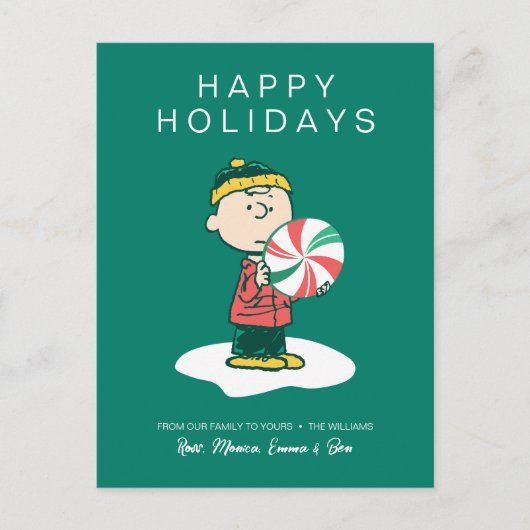 Cartes Pour Fêtes Annuelles Bonbons au poivre de Charlie Brown (Devant)