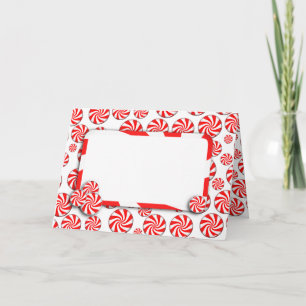 Cartes Pour Fêtes Annuelles Bonbons de menthe de Noël avec étiquette amovible