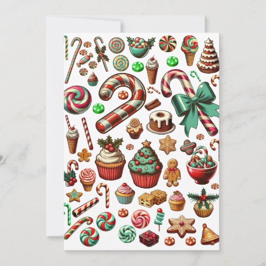 Cartes Pour Fêtes Annuelles Bonbons et friandises de Noël Clipart (Devant)