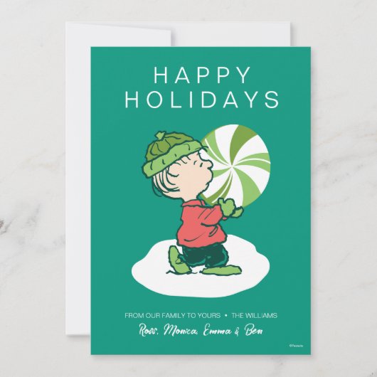 Cartes Pour Fêtes Annuelles Bonbons Linus Peppermint (Devant)