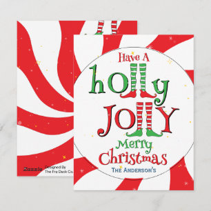 Cartes Pour Fêtes Annuelles Bonbons Tourbillon de Menthe Joyeux Noël de fête