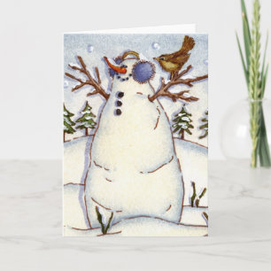 Cartes Pour Fêtes Annuelles Bonhomme de neige