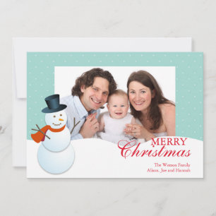 Cartes Pour Fêtes Annuelles Bonhomme de neige amical pôle nord bleu photo de N