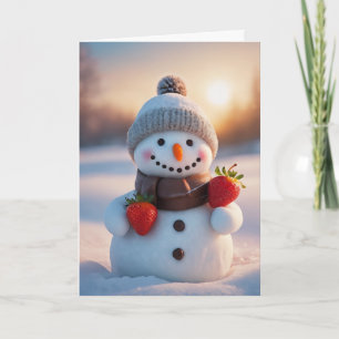 Cartes Pour Fêtes Annuelles bonhomme de neige aux chocolats et aux fraises