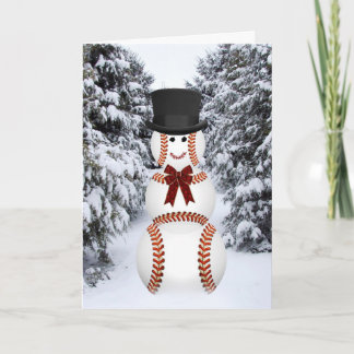 Cartes Pour Fêtes Annuelles Bonhomme de neige de base-ball