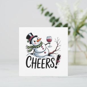 Cartes Pour Fêtes Annuelles Bonhomme de neige de cuisine de Noël Cheers Cuisin