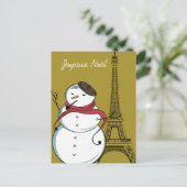Cartes Pour Fêtes Annuelles Bonhomme de neige de Joyeux Noël (Debout devant)