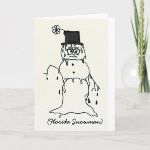 Cartes Pour Fêtes Annuelles Bonhomme de neige de la Floride