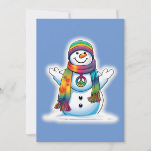 Cartes Pour Fêtes Annuelles Bonhomme de neige de la paix