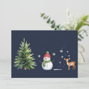 Cartes Pour Fêtes Annuelles Bonhomme de neige de Noël Arbre de Noël Renne Sais