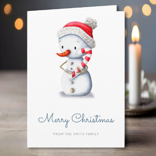 Cartes Pour Fêtes Annuelles Bonhomme de neige de Noël Bâton de bonbon Joyeux N