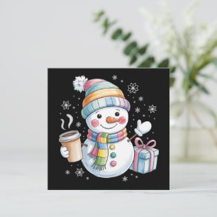 Cartes Pour Fêtes Annuelles Bonhomme de neige de Noël Cadeau Vacances Hiver Xm