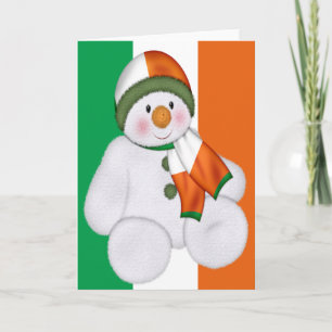Cartes Pour Fêtes Annuelles Bonhomme de neige de Noël irlandais