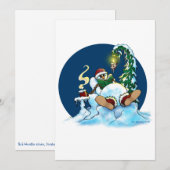 Cartes Pour Fêtes Annuelles Bonhomme de neige décontracté (Devant / Derrière)