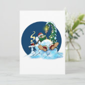 Cartes Pour Fêtes Annuelles Bonhomme de neige décontracté (Debout devant)