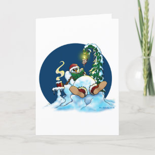 Cartes Pour Fêtes Annuelles Bonhomme de neige décontracté
