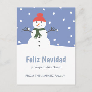 Cartes Pour Fêtes Annuelles Bonhomme de neige d'hiver Feliz Navidad Noël Vacan