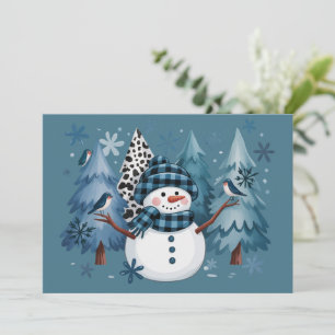 Cartes Pour Fêtes Annuelles Bonhomme de neige drôle Noël Xmas vacances Arbres