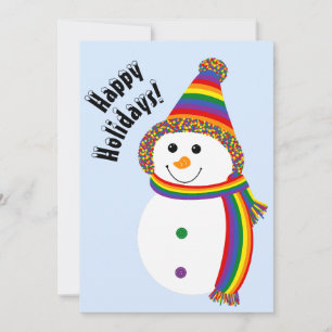 Cartes Pour Fêtes Annuelles Bonhomme de neige fierté LGBTQ+ Joyeuses Fêtes