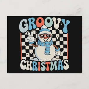 Cartes Pour Fêtes Annuelles Bonhomme de neige funky à carreaux Noël Xmas enfan