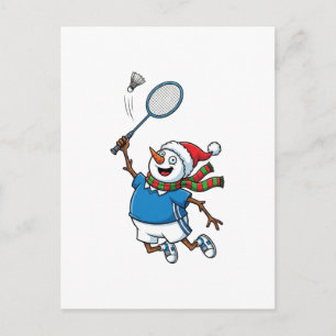 Cartes Pour Fêtes Annuelles Bonhomme de neige Lacrosse Noël 2026 Sports de fêt