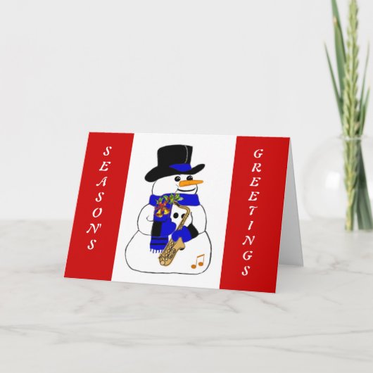 Cartes Pour Fêtes Annuelles Bonhomme de neige musical (Devant)
